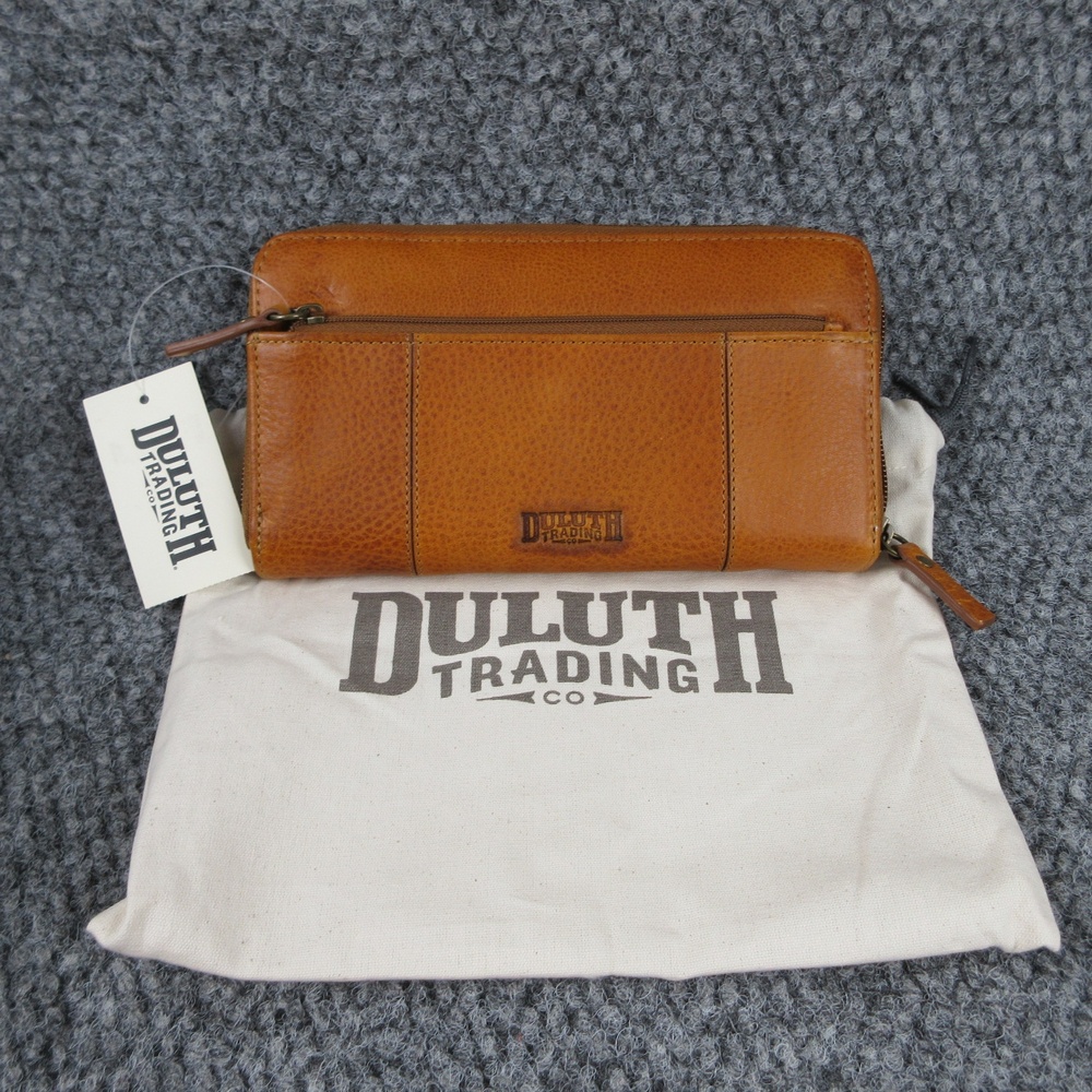 Duluth Trading Co. Wallet Womens One Size Brown Leather Zip-Around Lifetime NWT